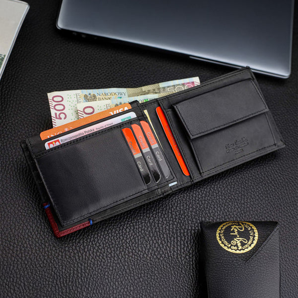 Vyriška piniginė ir diržas Pierre Cardin dėžutėje, juoda, natūrali oda