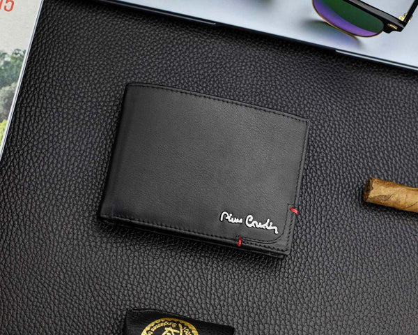 Vyriška piniginė Pierre Cardin, juoda, natūrali oda, RFID apsauga 8806