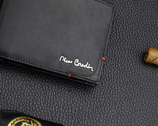 Vyriška piniginė Pierre Cardin, juoda, natūrali oda, RFID apsauga 8806