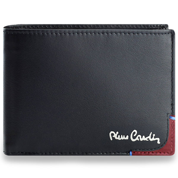 Vyriškas rinkinys Pierre Cardin: odinė piniginė ir dvipusis diržas, juodas/rudas 75T8806BR