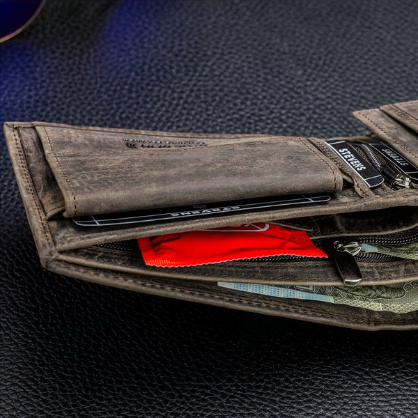 Vyriška odinė piniginė Stevens, ruda CB-8888-R