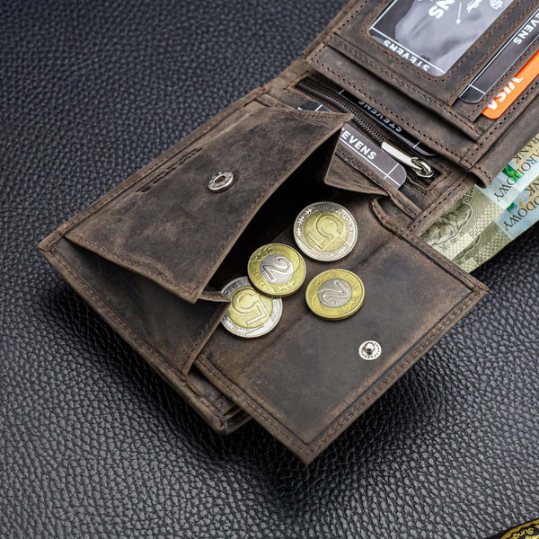 Vyriška odinė piniginė Stevens, ruda CB-8888-R