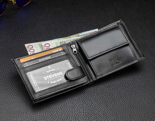 Odinė piniginė vyrams Stevens DP04 S703