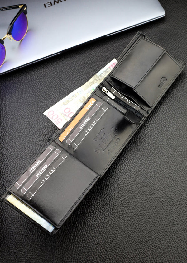 Odinė piniginė vyrams Stevens DP04 S703