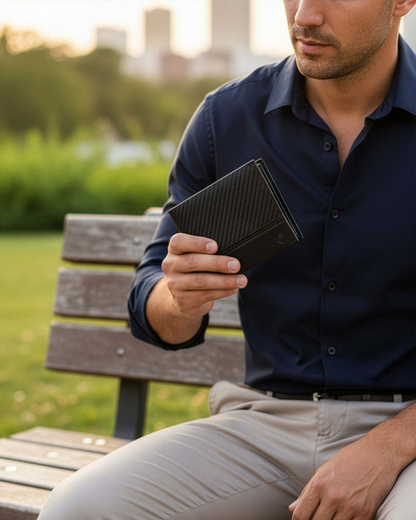 Vyriška odinė piniginė Stevens PREMIUM, juoda, su RFID apsauga 02-8888-R