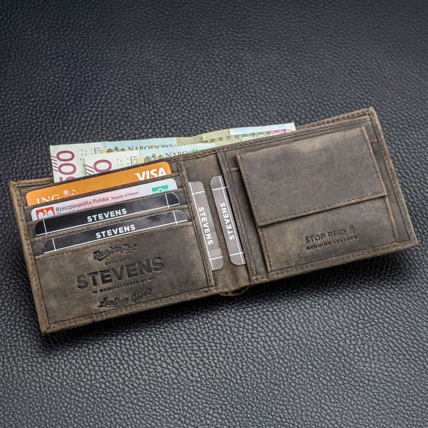 Vyriška odinė piniginė Stevens Slim, ruda CB-8824-R