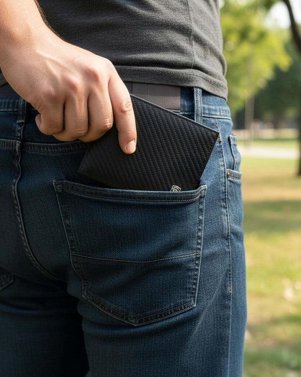 Vyriška odinė piniginė Stevens, plona, juoda, su RFID apsauga 8824-R