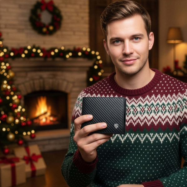 Vyriška odinė piniginė Stevens, plona, juoda, su RFID apsauga 8824-R