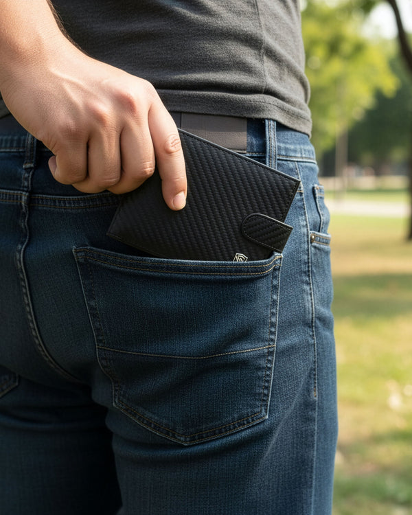 Vyriška odinė piniginė Stevens, plona, juoda, su RFID apsauga 8824A-R