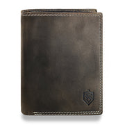 Vyriška odinė piniginė STEVENS su RFID apsauga rudos spalvos S194