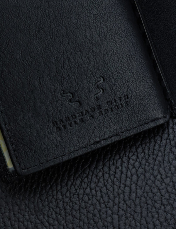 Vyriška odinė piniginė Stevens, juoda, RFID apsauga