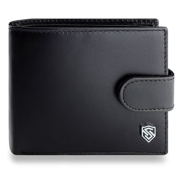 Vyriška odinė piniginė Stevens su RFID apsauga, juoda PREMIUM 03-325A