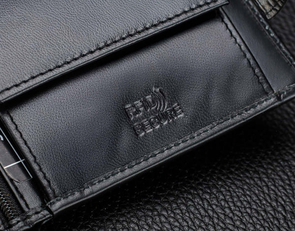 Vyriška odinė piniginė Stevens Z3-325A, juoda S182