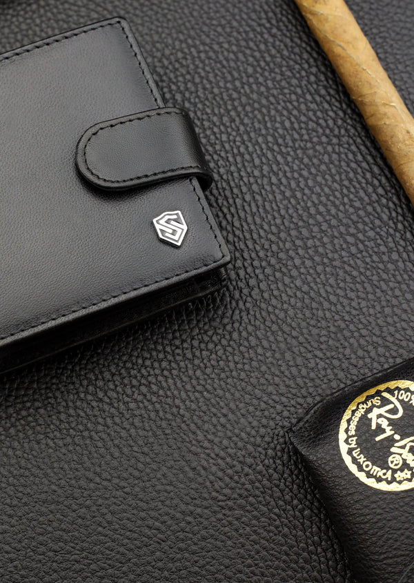 Vyriška odinė piniginė Stevens Z3-325A, juoda S182