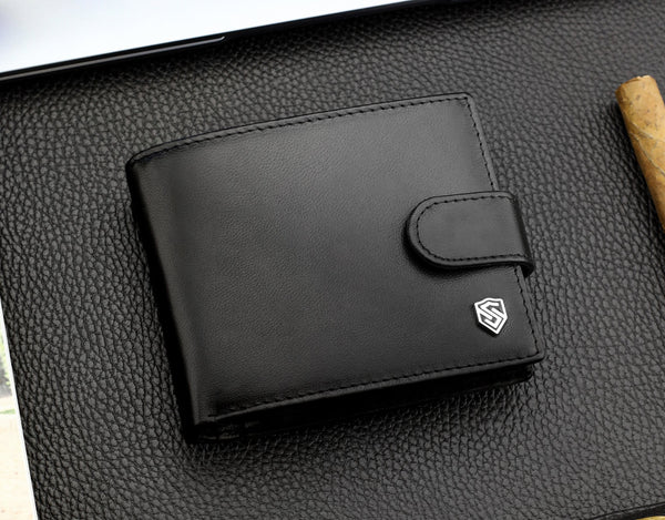 Vyriška odinė piniginė Stevens Z3-325A, juoda S182