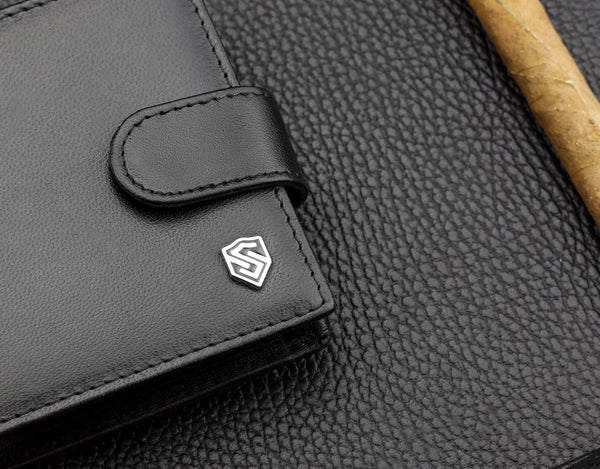 Vyriška odinė piniginė Stevens Z3-325A, juoda S182