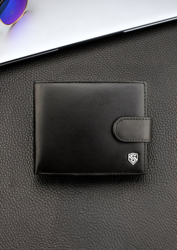 Vyriška odinė piniginė Stevens Z3-325A, juoda S182