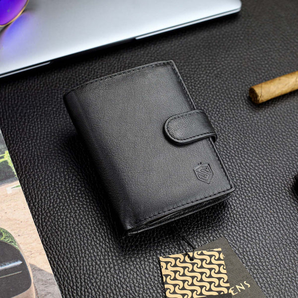 Vyriška odinė piniginė STEVENS su maišeliu, su RFID apsauga 326A