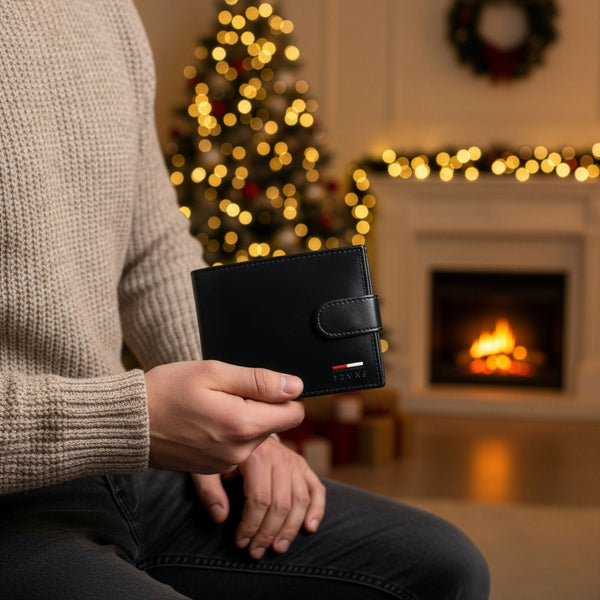 Vyriška odinė piniginė Stevens su RFID apsauga, juoda PREMIUM 07-325A