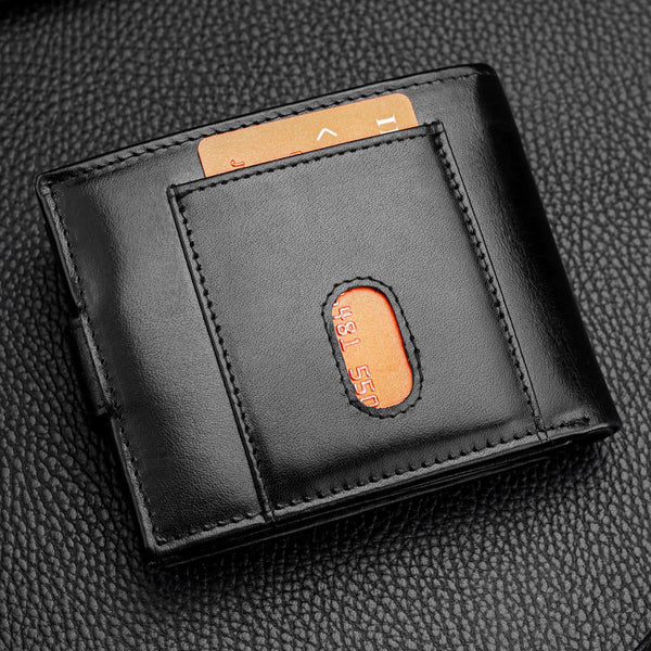 Vyriška odinė piniginė Stevens su RFID apsauga, juoda PREMIUM 07-325A