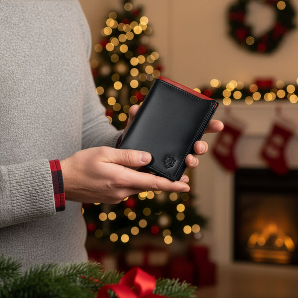 Vyriška odinė piniginė STEVENS su maišeliu, juoda, RFID apsauga Z06-326