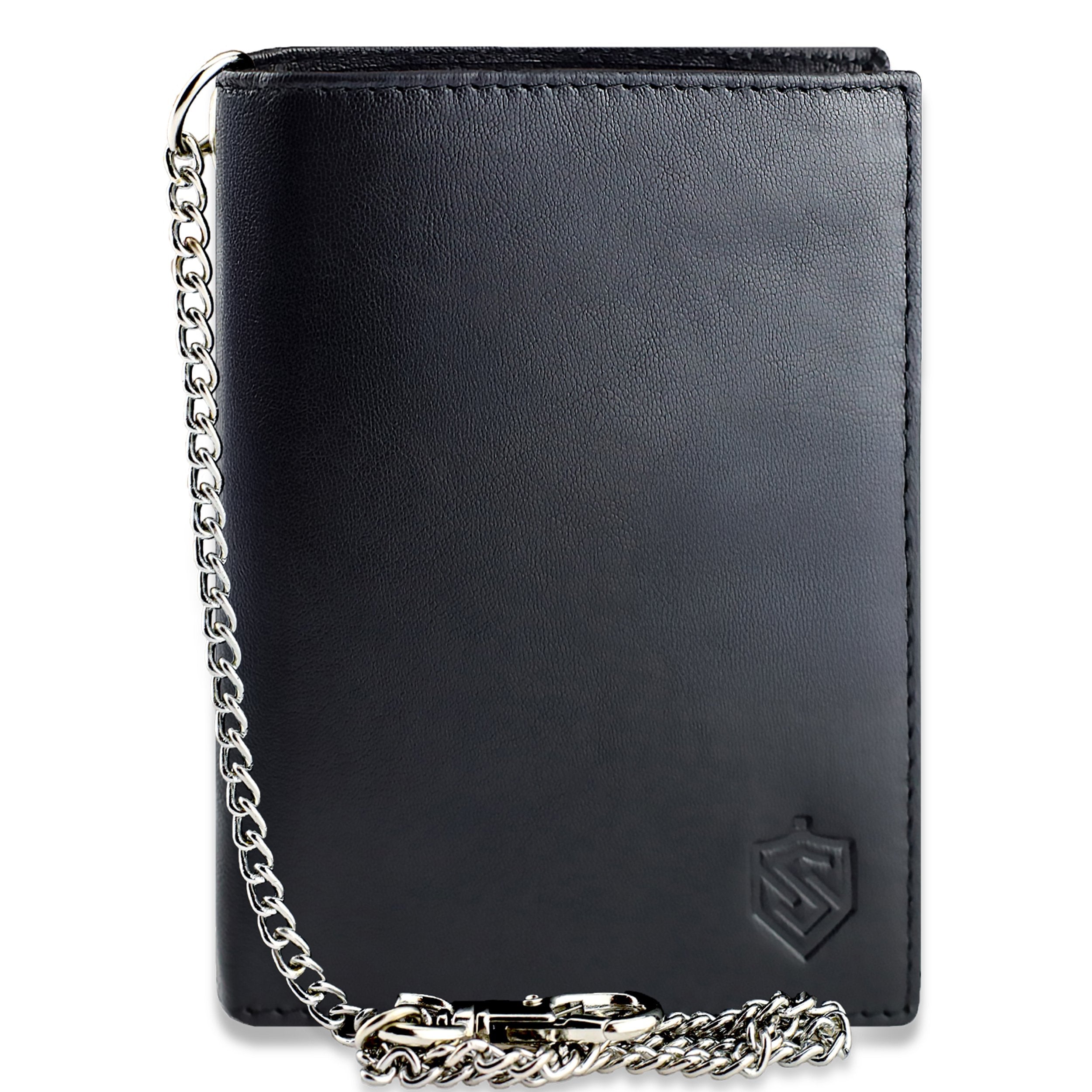 Vyriška odinė piniginė STEVENS metaline grandine S198