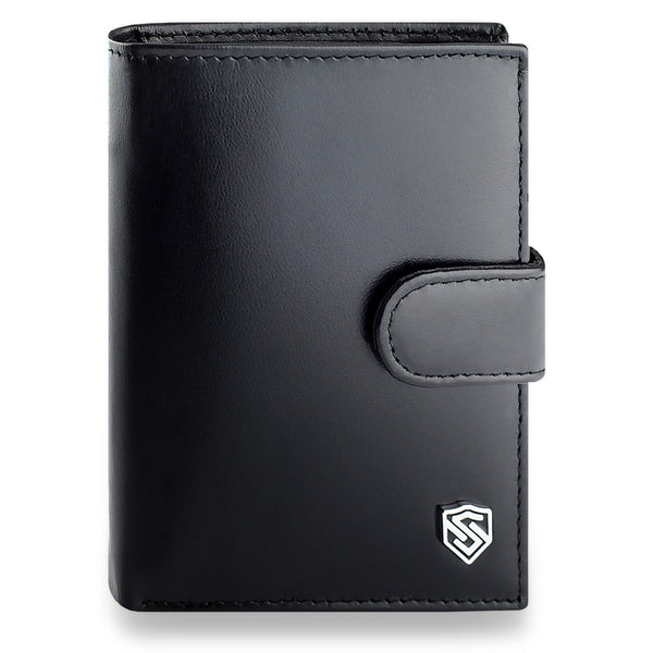 Vyriška odinė piniginė STEVENS su maišeliu, juoda, RFID apsauga Z03-326A