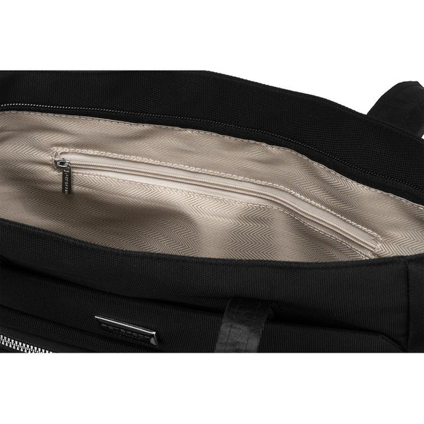 Praktiška moteriška „Peterson“ shopper tipo rankinė ant peties, juoda, iš dirbtinės odos RP63
