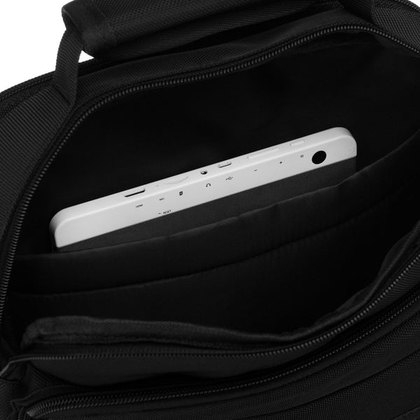 Peterson vyriška dviejų skyrių juoda „Cordura“ rankinė per petį su užtrauktuku RP18