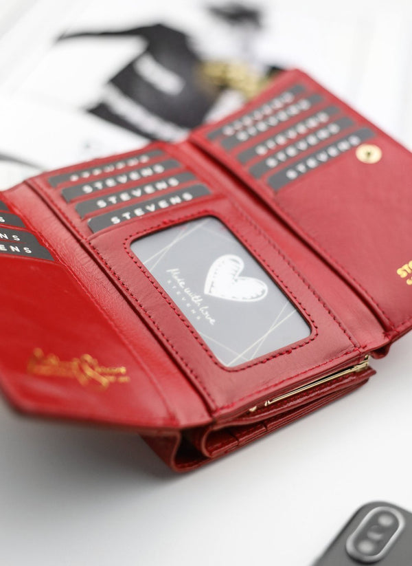 Moteriška odinė piniginė STEVENS su RFID apsauga D1875