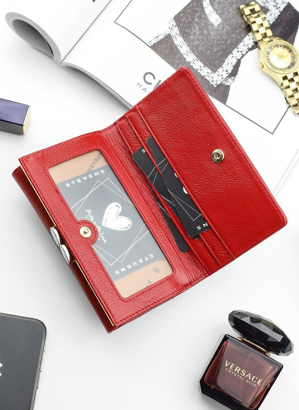 Moteriška odinė piniginė STEVENS su RFID apsauga D1875