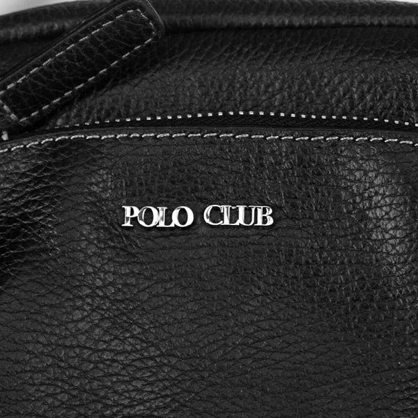 Vyriška odinė crossbody rankinė Harvey Miller Polo Club 30327, juoda, su reguliuojamu dirželiu
