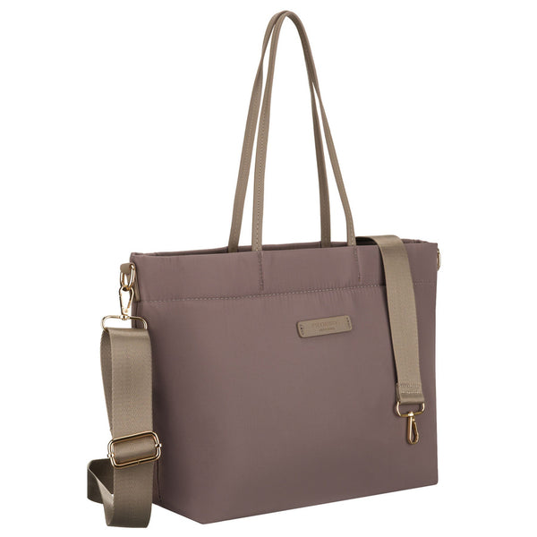 Moteriška „Peterson“ nailoninė shopper rankinė, smėlio spalvos, su magnetiniu užsegimu P22