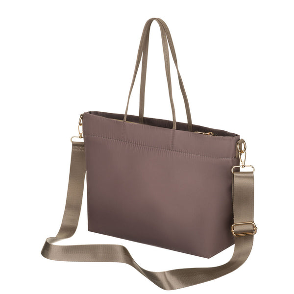 Moteriška „Peterson“ nailoninė shopper rankinė, smėlio spalvos, su magnetiniu užsegimu P22