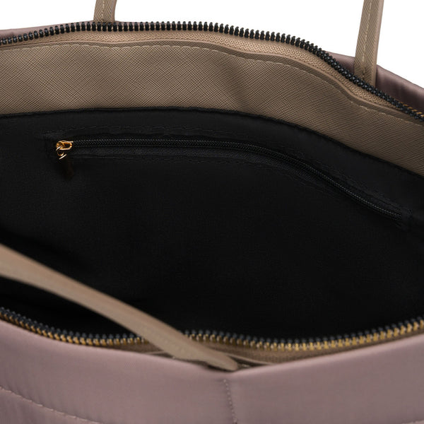 Moteriška „Peterson“ nailoninė shopper rankinė, smėlio spalvos, su magnetiniu užsegimu P22