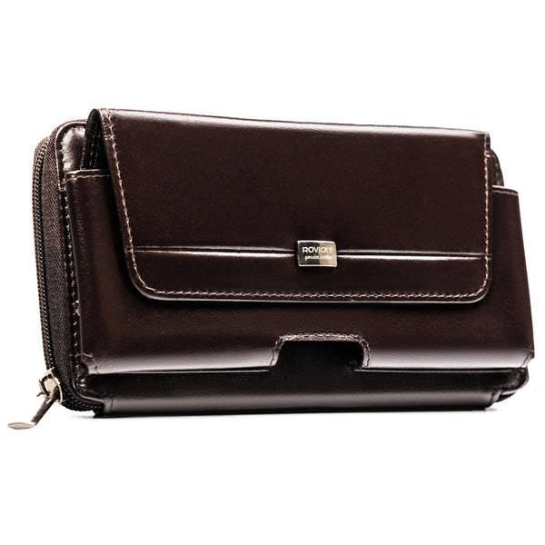 Natūralios odos delninė/piniginė vyrams Rovicky, ruda 043-NBAR