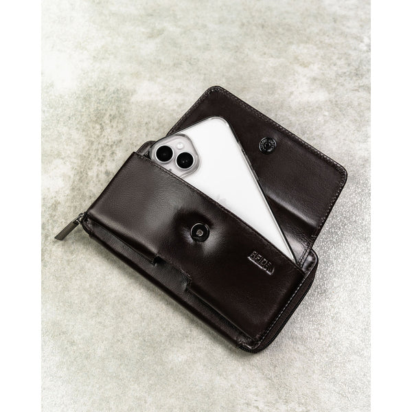 Natūralios odos delninė/piniginė vyrams Rovicky, ruda 043-NBAR