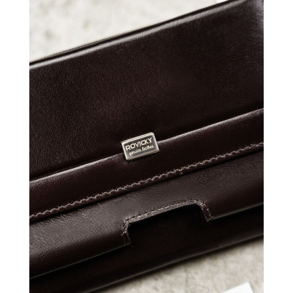 Natūralios odos delninė/piniginė vyrams Rovicky, ruda 043-NBAR