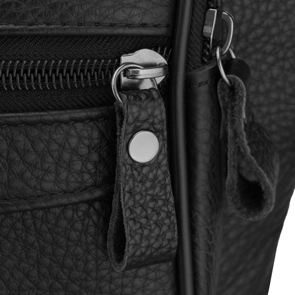 Vyriška odinė juosmens rankinė „Rovicky“ su užtrauktuku, juoda