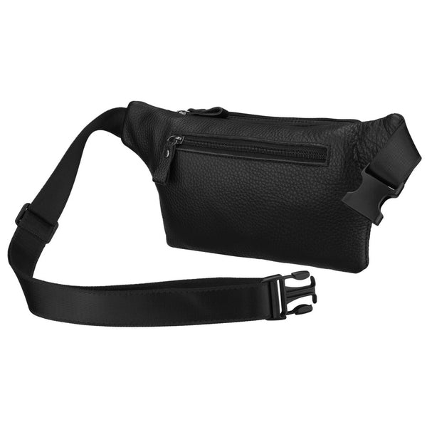 Vyriška odinė juosmens rankinė „Rovicky“ su užtrauktuku, juoda