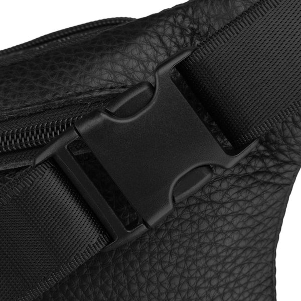 Vyriška odinė juosmens rankinė „Rovicky“ su užtrauktuku, juoda