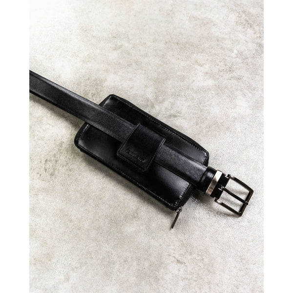 Natūralios odos delninė/piniginė vyrams Rovicky, juoda/raudona 043-NBAR