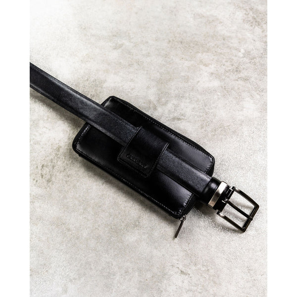 Natūralios odos delninė/piniginė vyrams Rovicky, juoda/raudona 043-NBAR