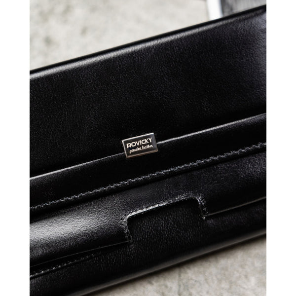 Natūralios odos delninė/piniginė vyrams Rovicky, juoda 043-NBAR