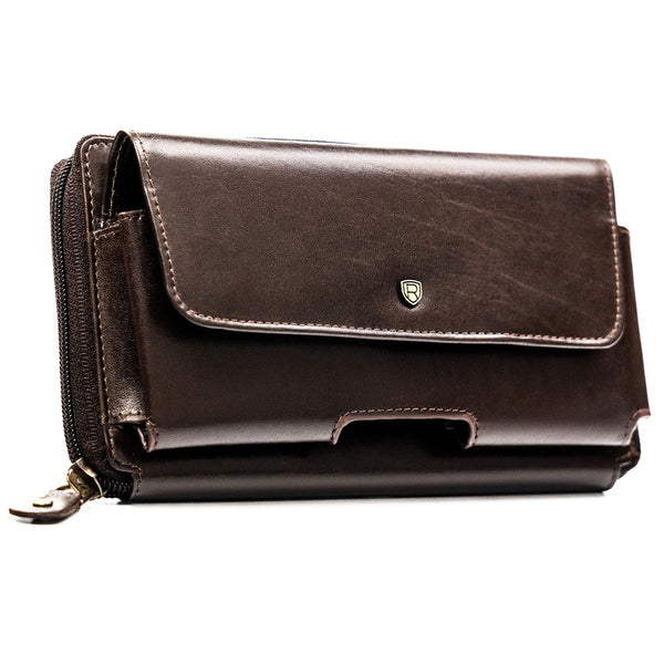 Natūralios odos delninė/piniginė vyrams Rovicky, ruda