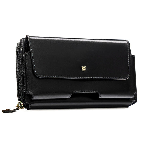 Natūralios odos delninė/piniginė vyrams Rovicky, juoda