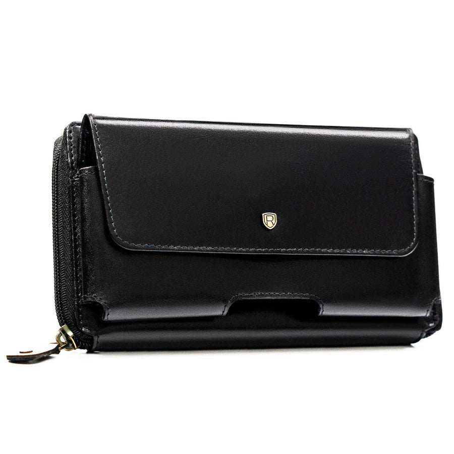 Natūralios odos delninė/piniginė vyrams Rovicky, juoda