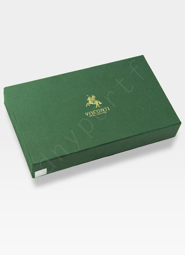 Piniginė-Kortelių dėklas Visconti iš natūralios odos su RFID apsauga, tamsiai rudas