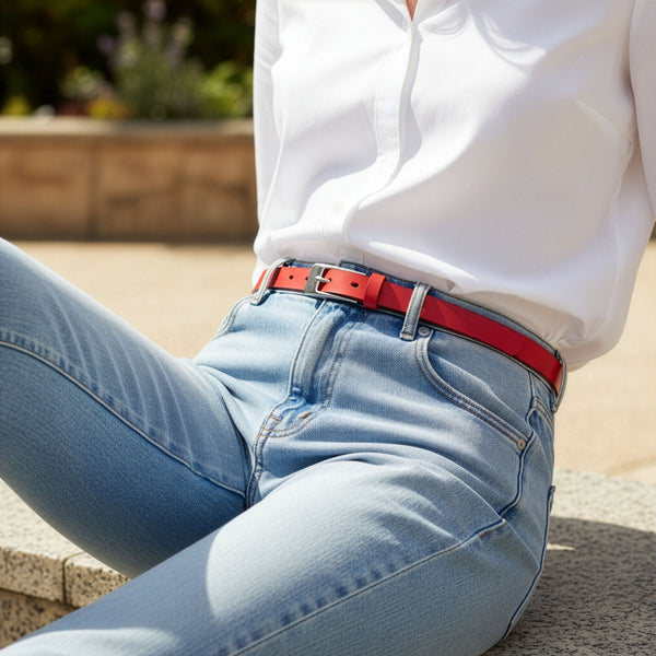 Odinis diržas moterims Stevens, raudonas