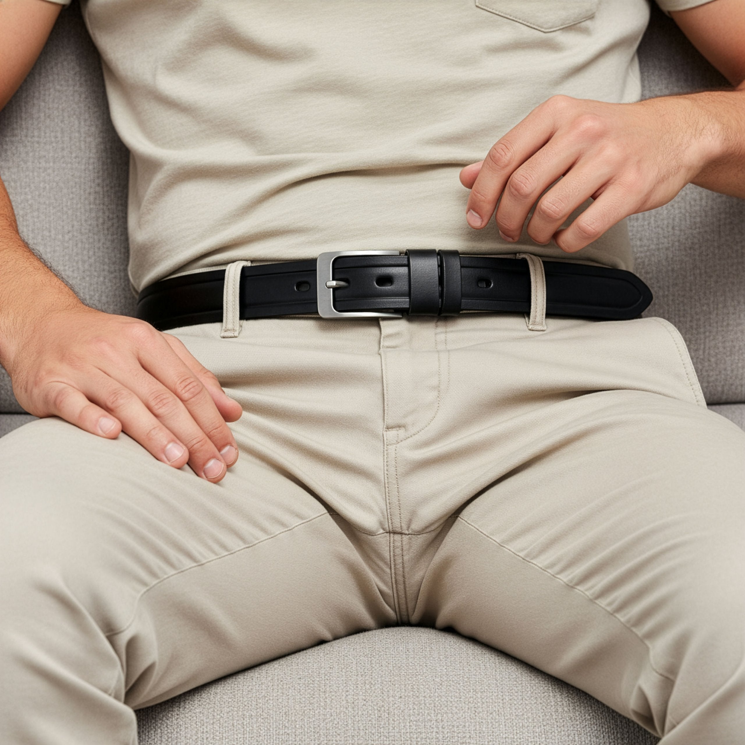 Vyriškas odinis diržas Stevens, juodas D28